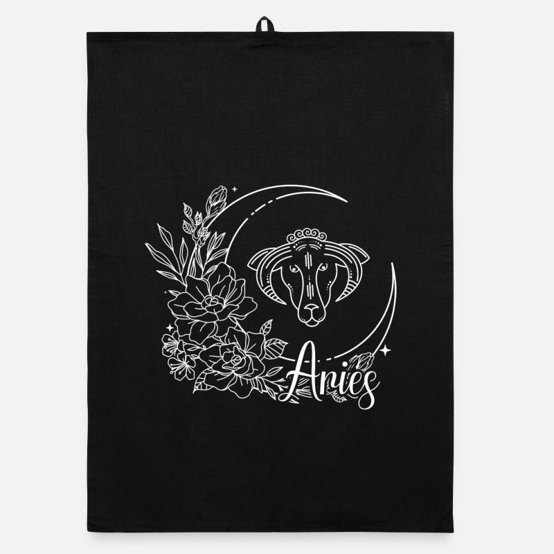 Mondschein Blumen Hund Alexis Organic Geschirrtuch