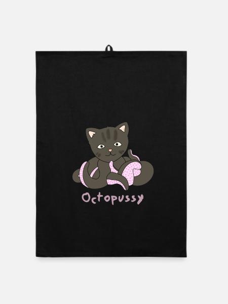 Octopussy - Organic Geschirrtuch - Schwarz - Vorne
