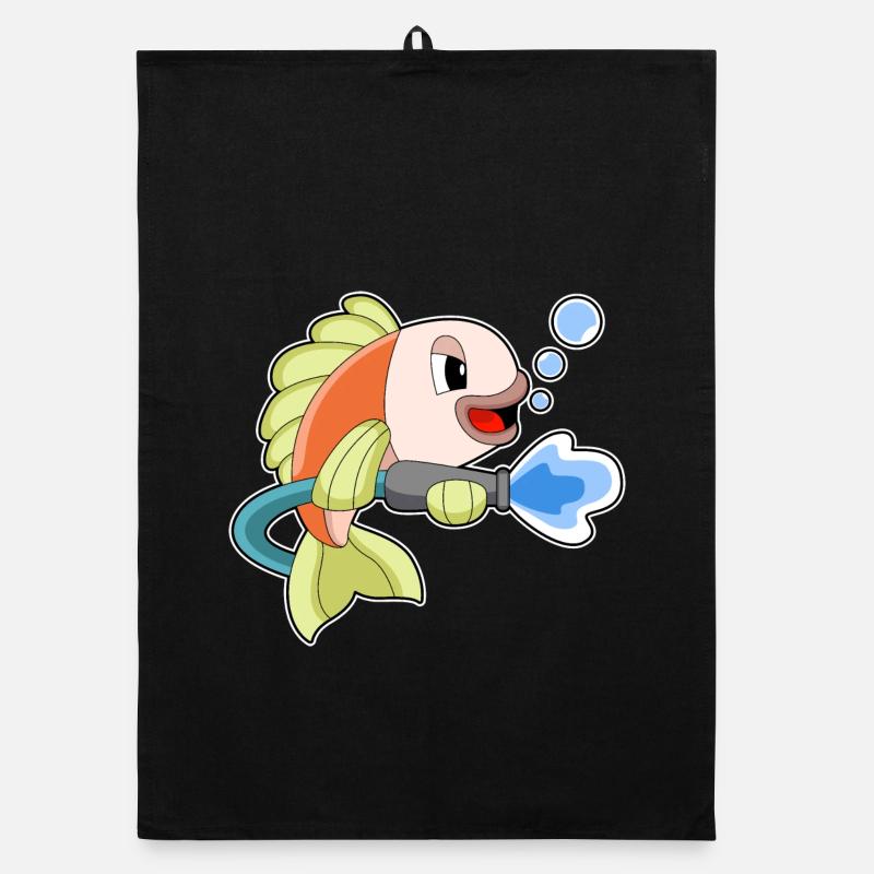 Fish Firefighter Fire Hose Fire Hose Fire Brigade Organic dish towel