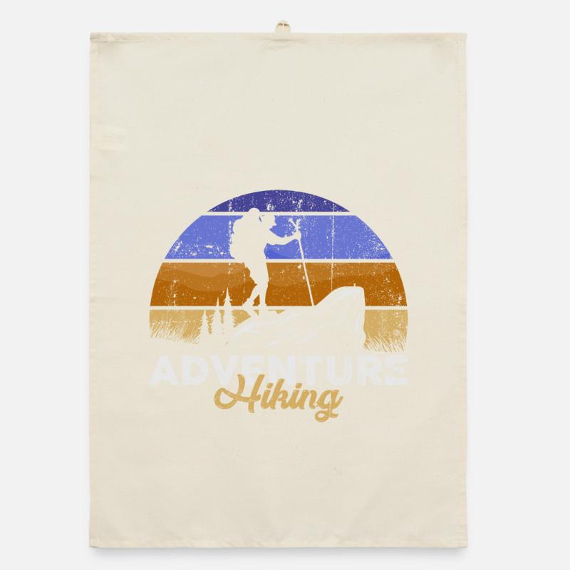 Abenteuer-Wander-Silhouette Organic Geschirrtuch