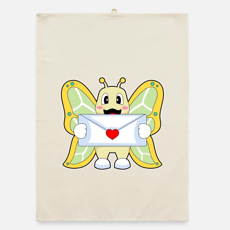 Lettre papillon Torchon bio
