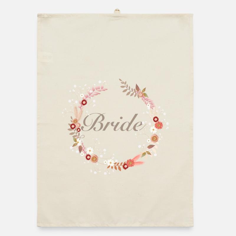 Couronne de mariée dans des tons délicats avec lettrage Torchon bio