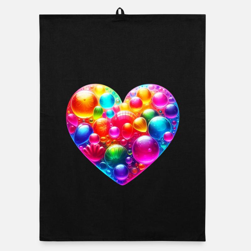 Buntes Herz Organic Geschirrtuch