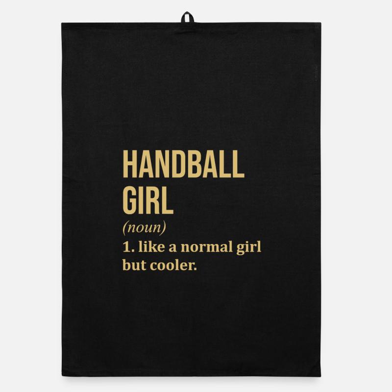 Handball - Organic Geschirrtuch - Schwarz