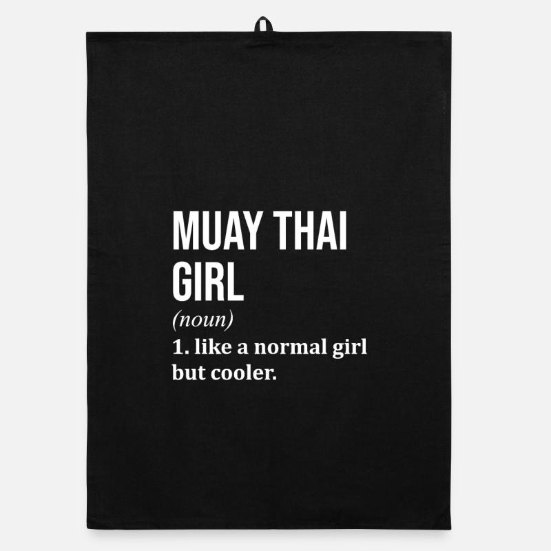 Muay Thai - Organic Geschirrtuch - Schwarz