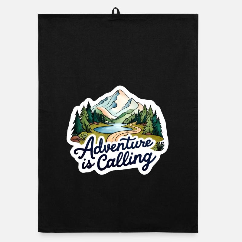 Adventure Is Calling Illustration Design Organic Geschirrtuch