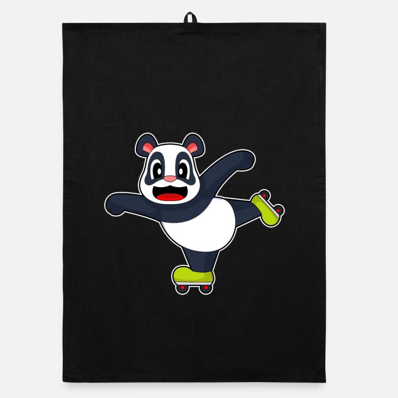 Panda Inline skating roller skates Organic dish towel