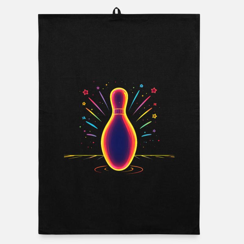 Bowling Synthwave Organic dish towel