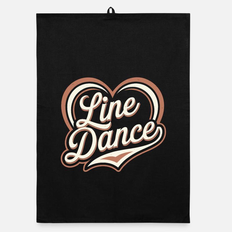 Heart-shaped line dance lettering Organic dish towel
