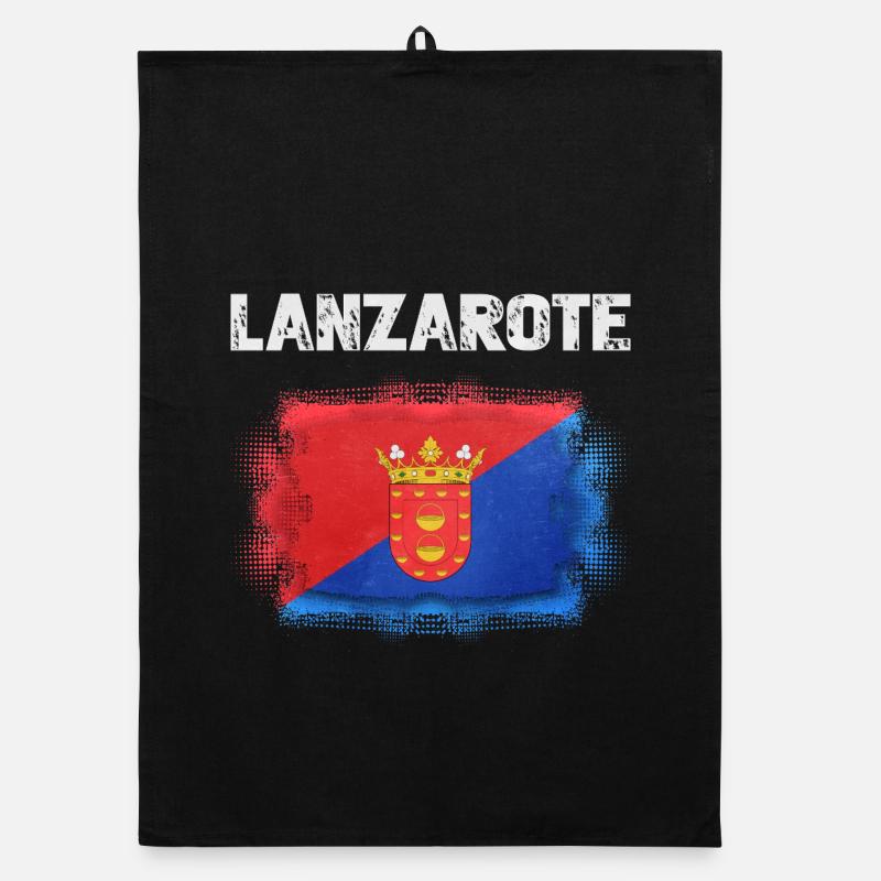 Drapeau de Lanzarote avec armoiries Torchon bio