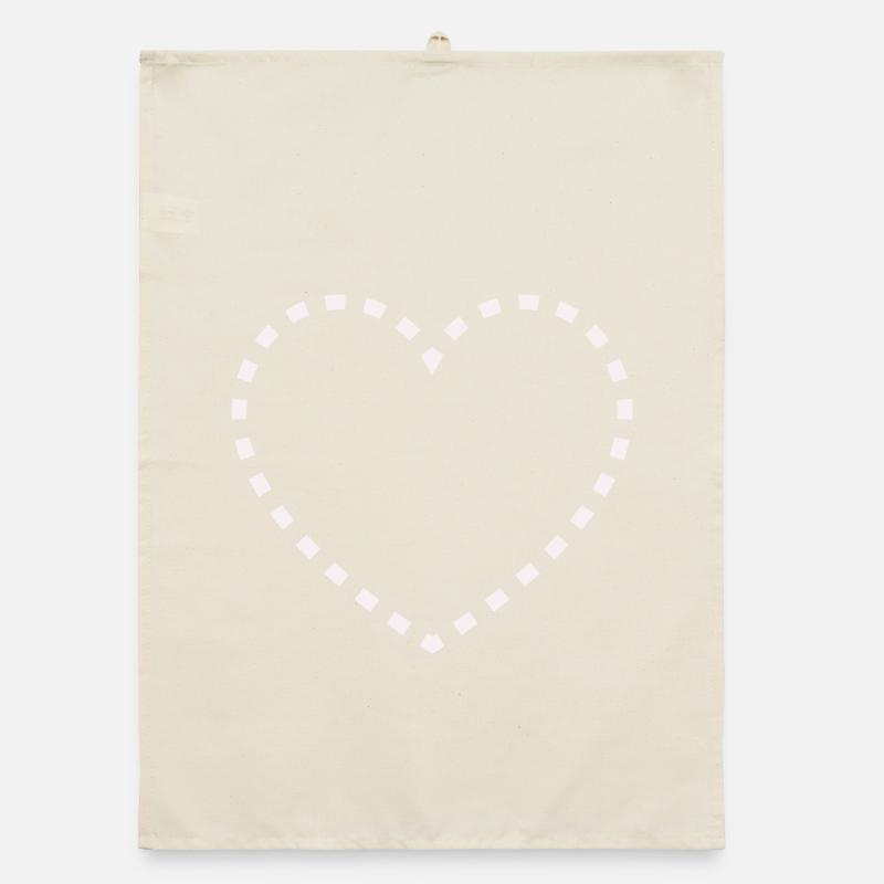 Cœur de pointillés Torchon bio