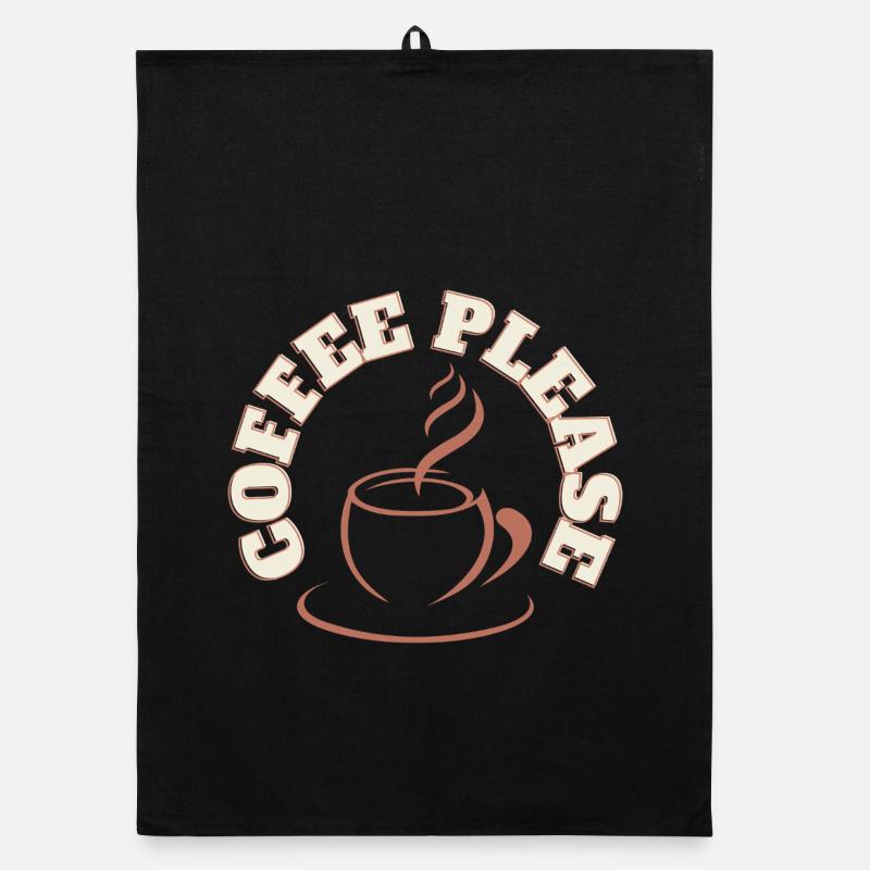 Kaffee bitte rundes Logo Organic Geschirrtuch