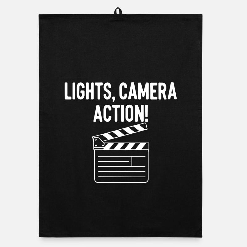 Film Klappbrett Lichter Kamera Aktion Organic Geschirrtuch