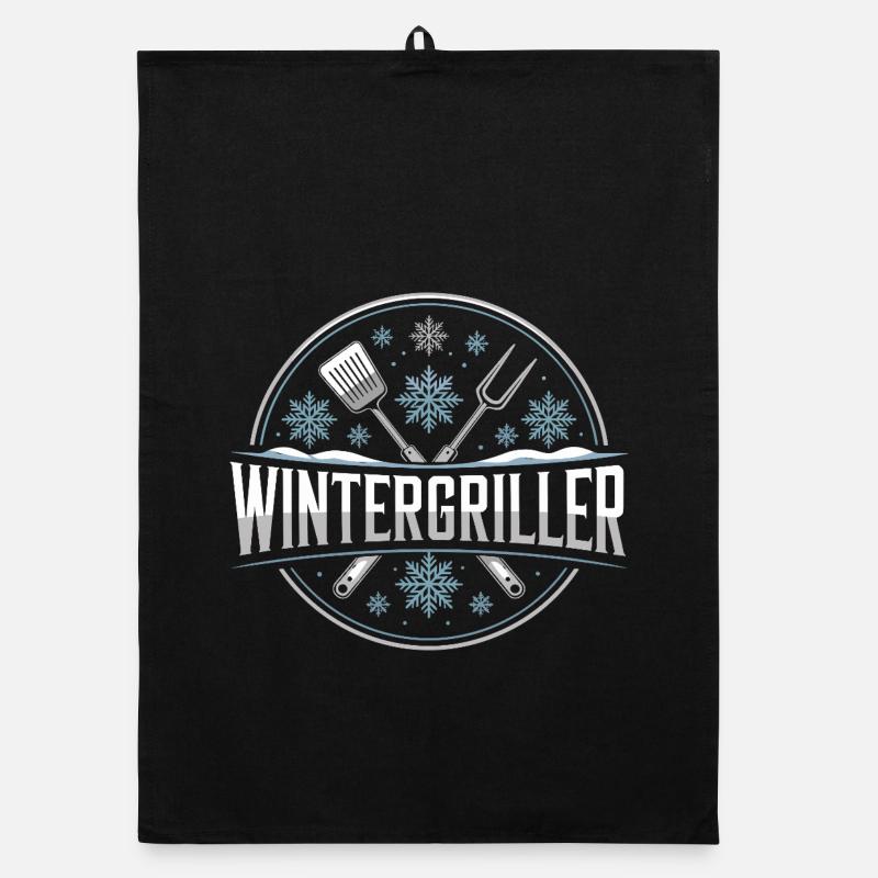 Winter Griller Snowflakes BBQ Master Organic dish towel