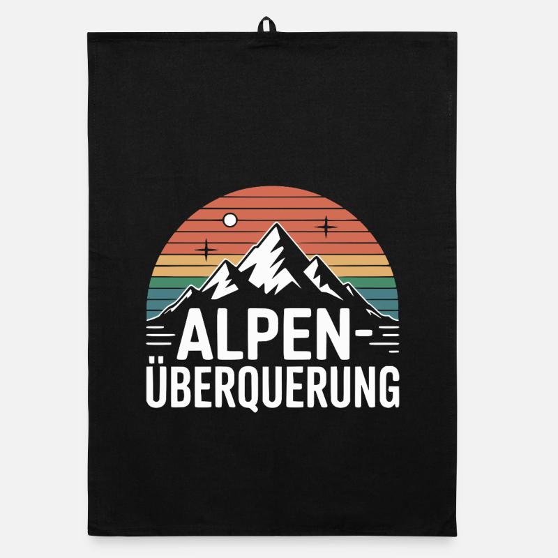 Alpen Überquerung Retro Berge Wandern Organic Geschirrtuch