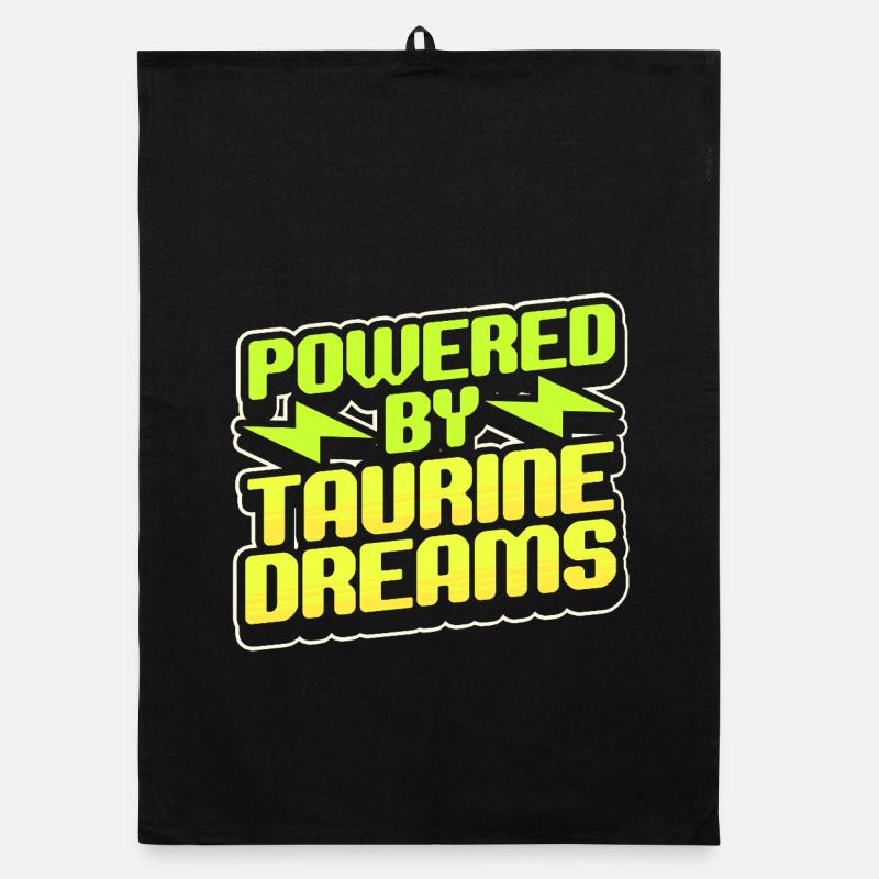 Energy Drink Powered By Taurine Dreams Organic dish towel