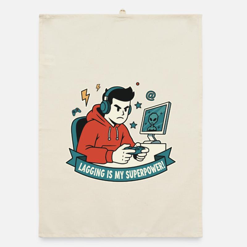 Lagging is my superpower Organic dish towel