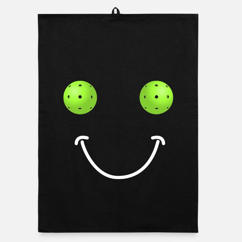 Pickleball Happy Face Organic Geschirrtuch
