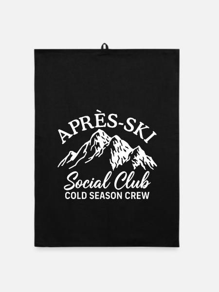 Apres Ski Social Club Cold Season Crew Skifahren - Organic Geschirrtuch - Schwarz - Vorne