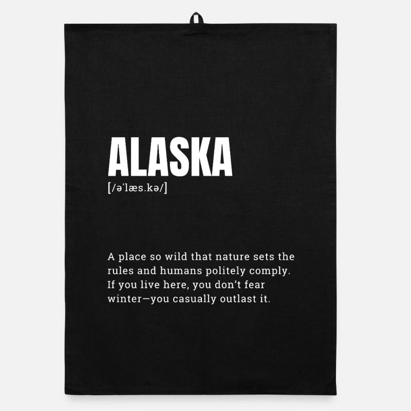 Alaska Wilderness Lettering Organic dish towel