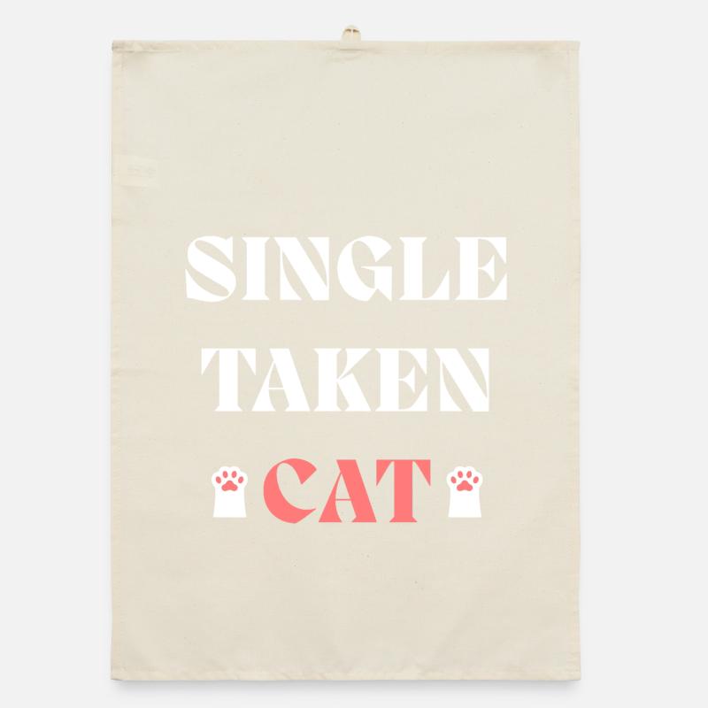 Chat unique pris pour la Saint-Valentin Torchon bio