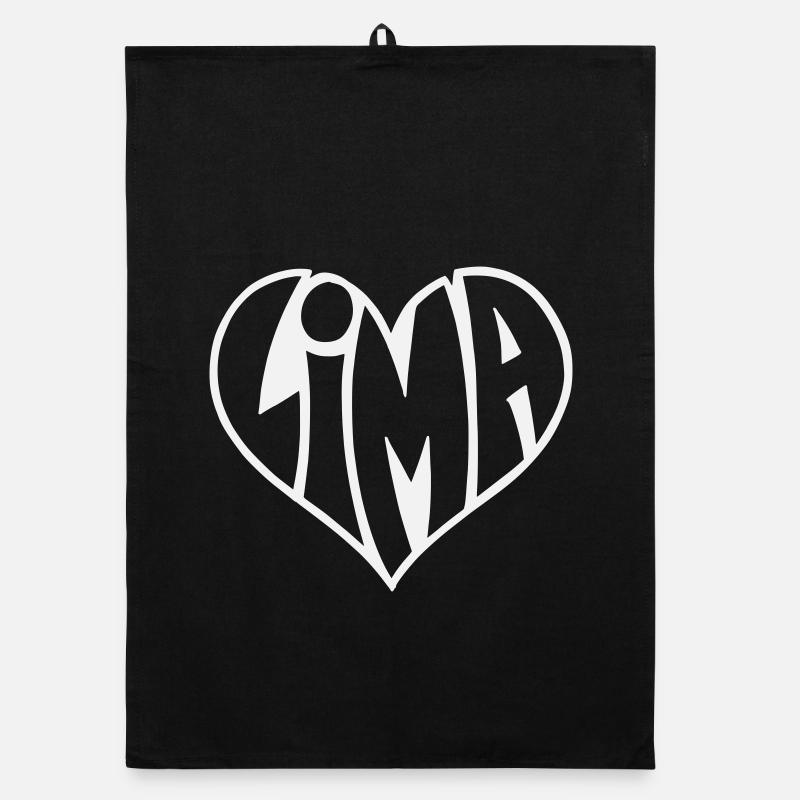 Lima Herz Typo Organic Geschirrtuch