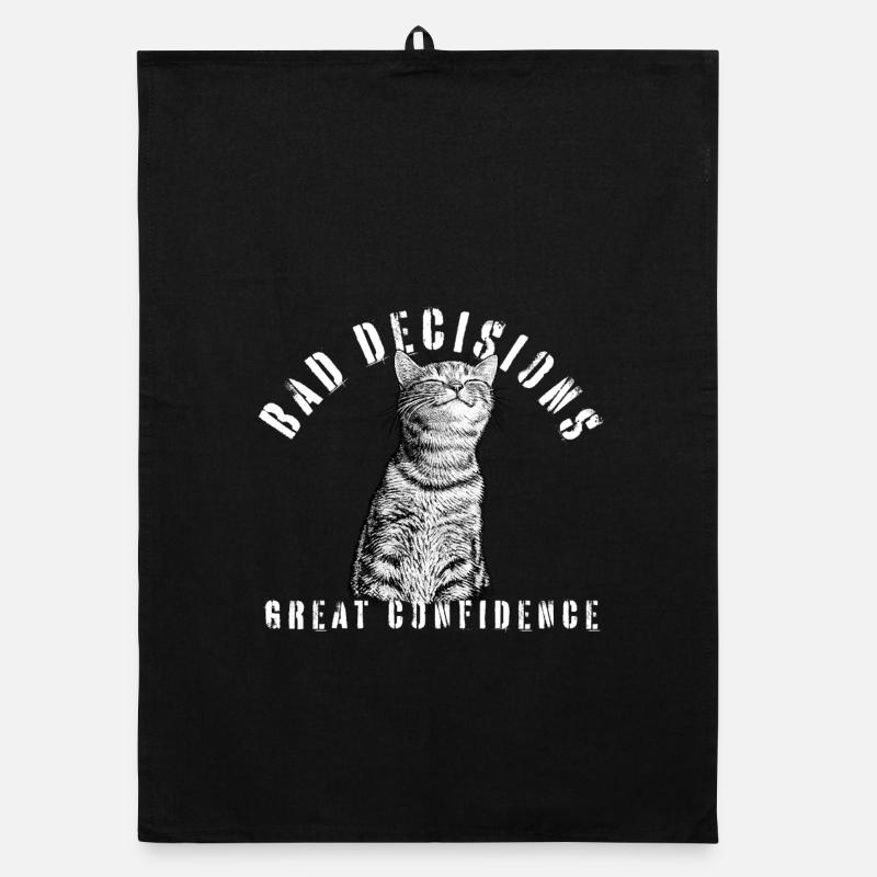Bad Decisions – Good Confidence Katze Organic Geschirrtuch