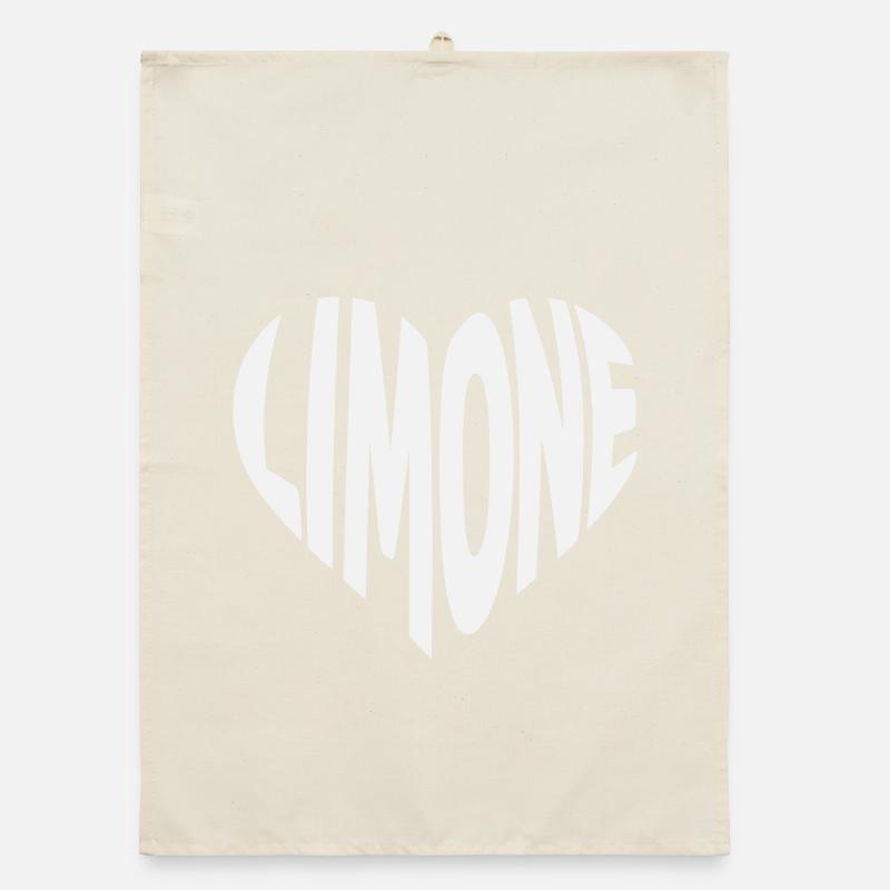 Limone Herz Design Organic Geschirrtuch