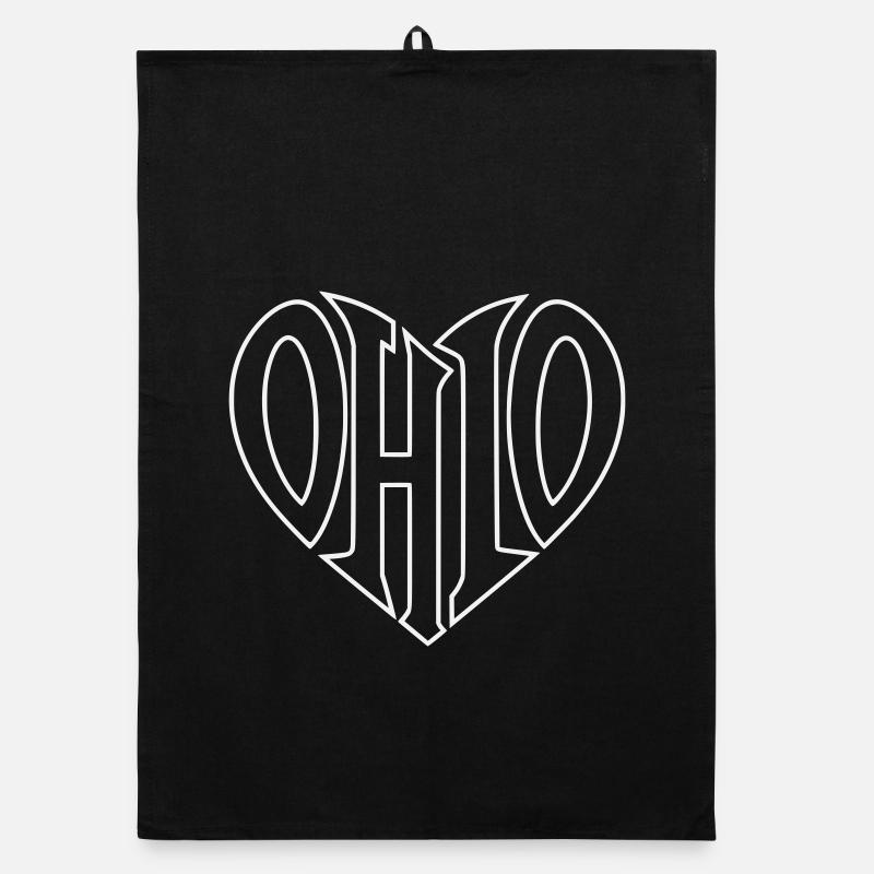 Ohio Heart Typo Emblem Organic dish towel
