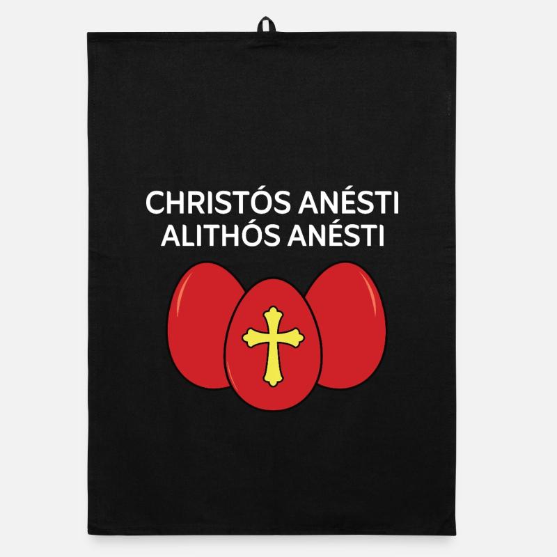 Christos Anesti Alithos Anesti Pâques grecques Torchon bio