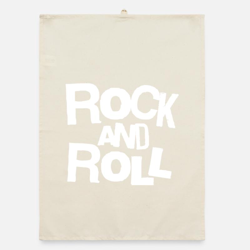Rock and Roll Bold Typography Tee Organic dish towel