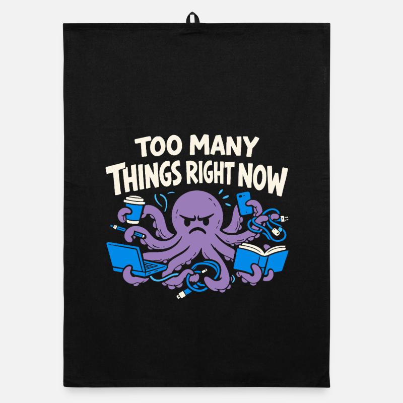 Funny Octopus Overstimulated Organic dish towel