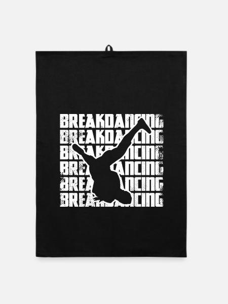 Lustiger Breakdancer - Organic Geschirrtuch - Schwarz - Vorne