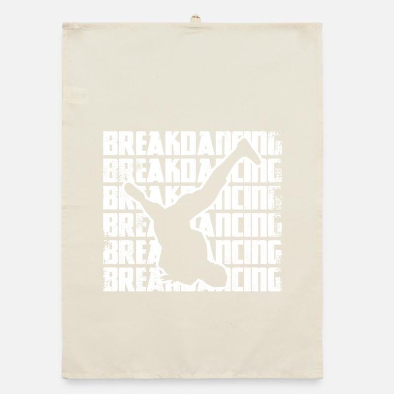 Funny Breakdancer Organic dish towel