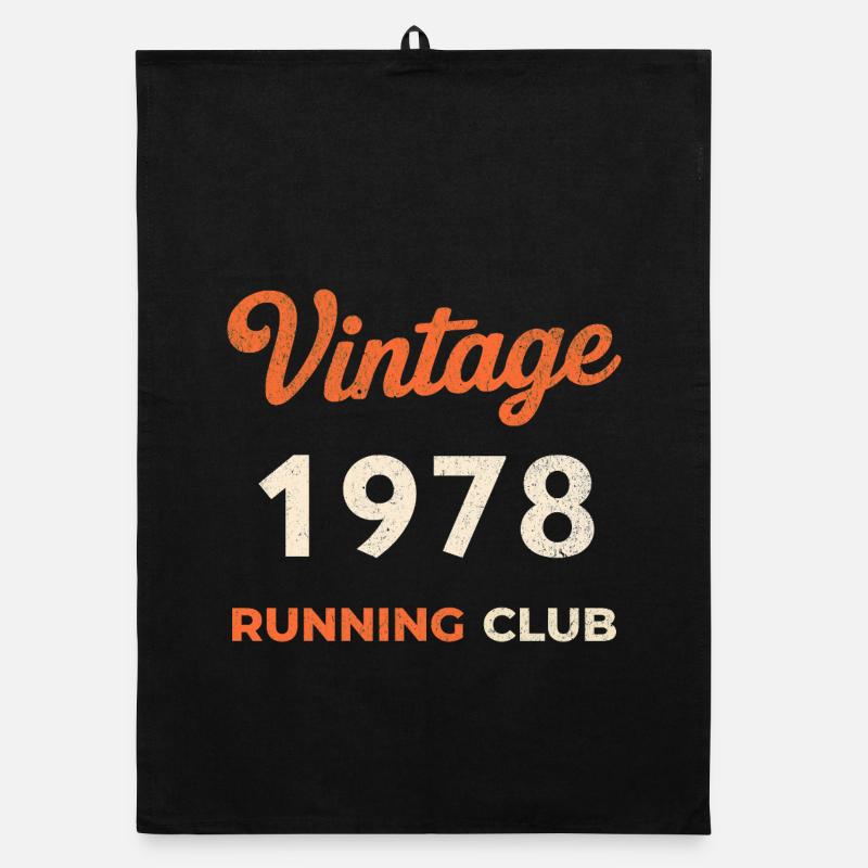 Idée de cadeau d’anniversaire vintage du club de course de course 1978 Torchon bio