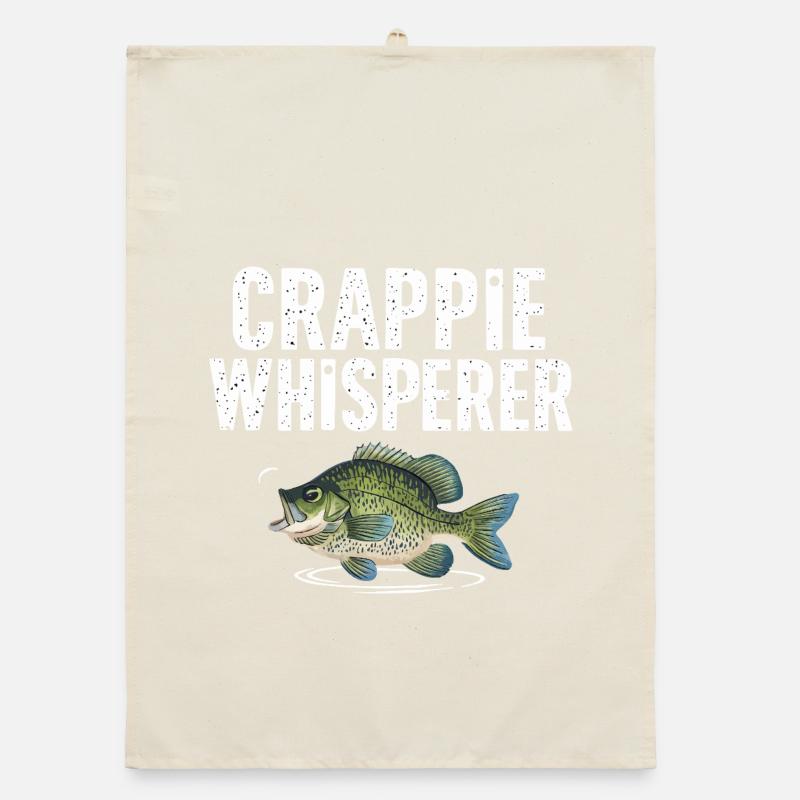 Motif du poisson chuchoteur de crappies Torchon bio
