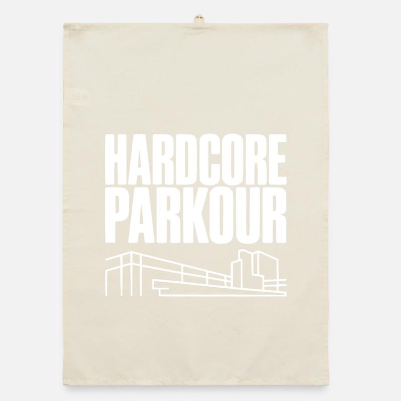 Hardcore Parkour Organic dish towel