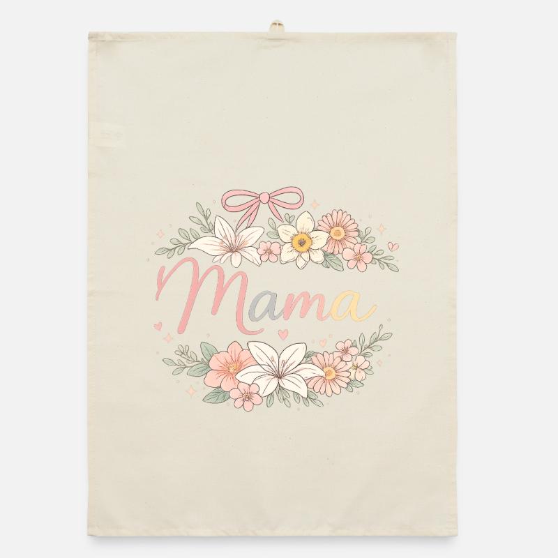 Mama Couronne de Fleurs et Nœud Rose | Rétro Torchon bio