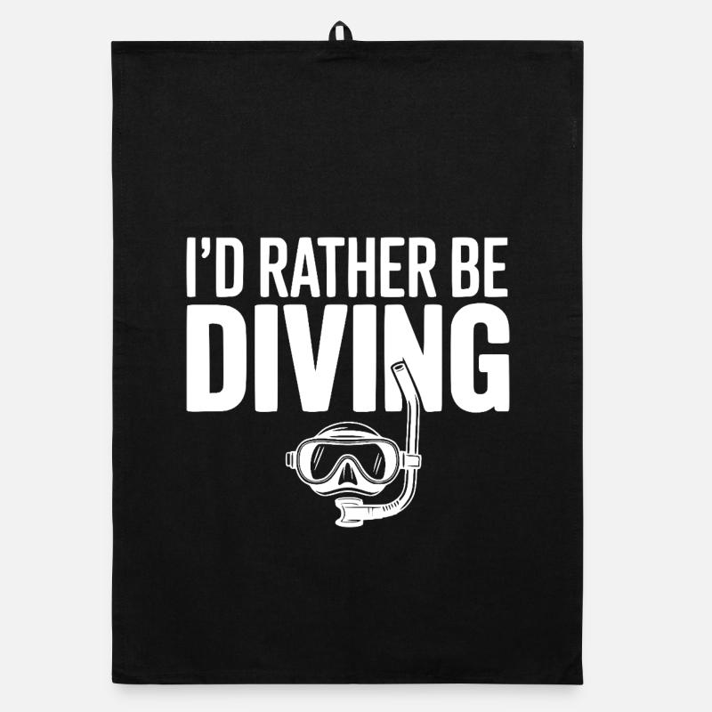 I'd Rather Be Diving Organic dish towel