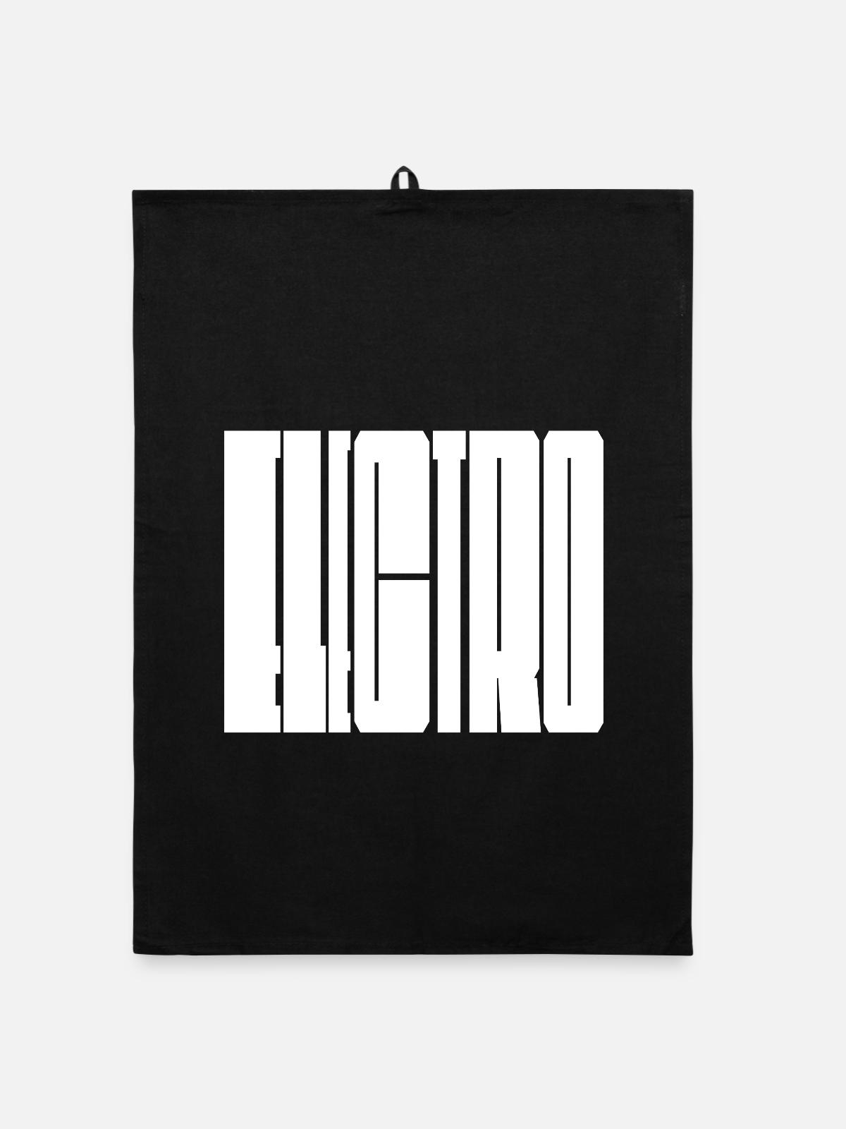 Electro-Musik, kühnes Logodesign - Organic Geschirrtuch - Schwarz - Vorne