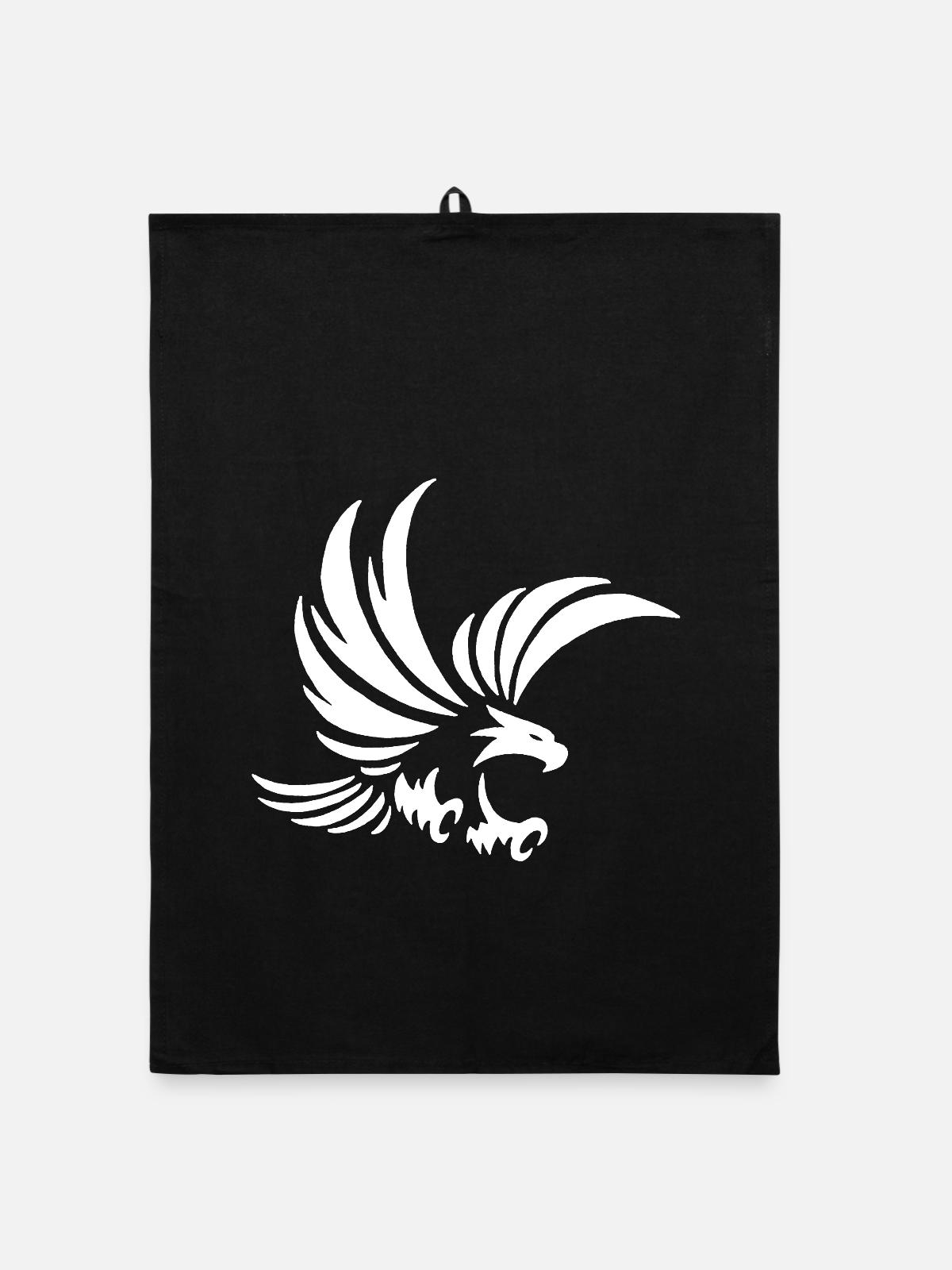 Weißer Totemadler - Organic Geschirrtuch - Schwarz - Vorne