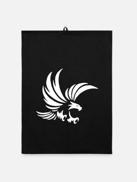 Weißer Totemadler - Organic Geschirrtuch - Schwarz - Vorne