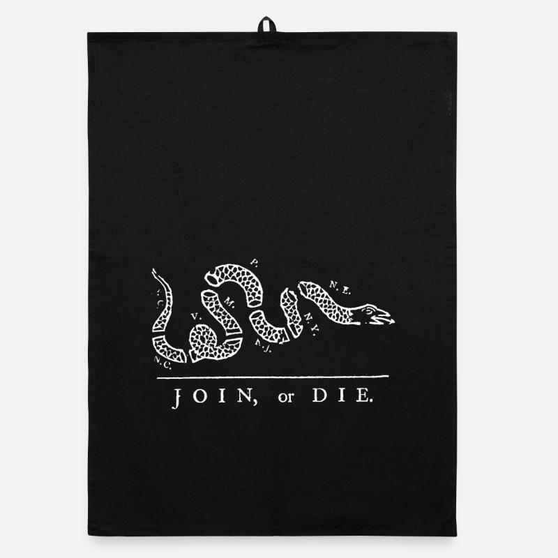 Gadsden old flag join or die franklinwhite Organic dish towel