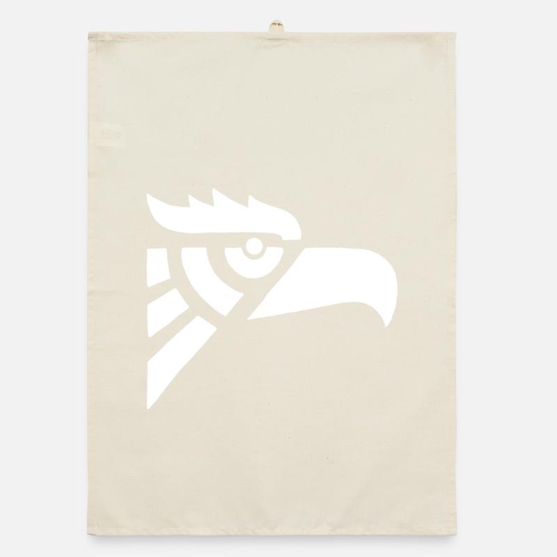 Tête d'aigle blanc aztèque Torchon bio