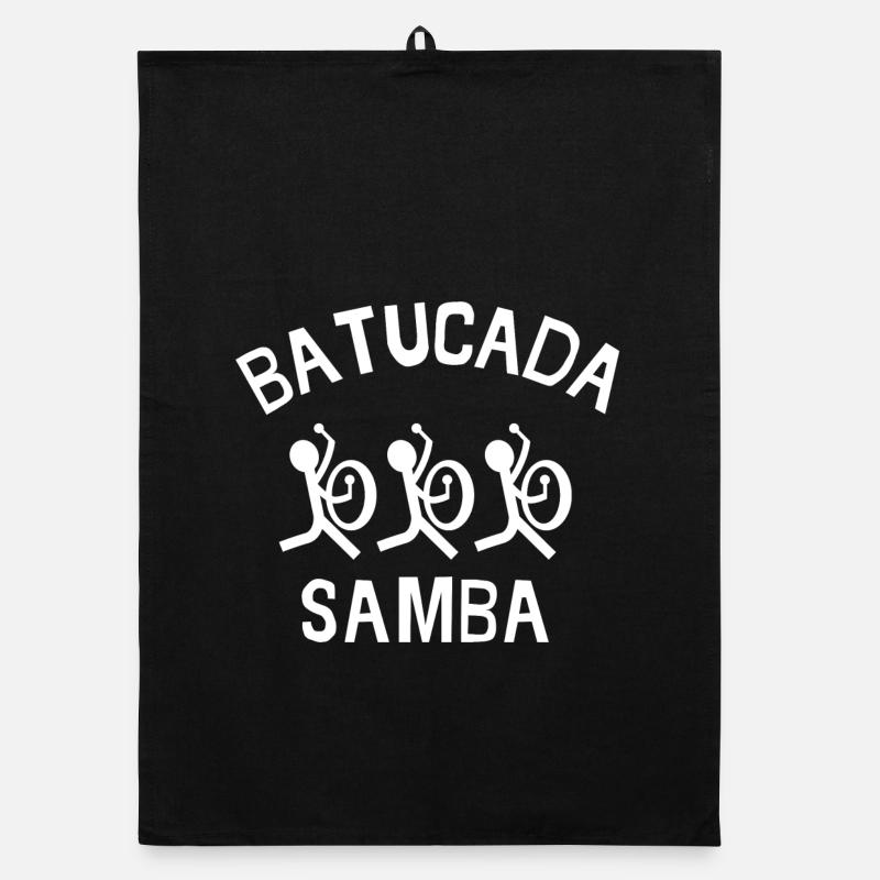 Batucada, Samba, Rio, Perkussion - Organic Geschirrtuch - Schwarz