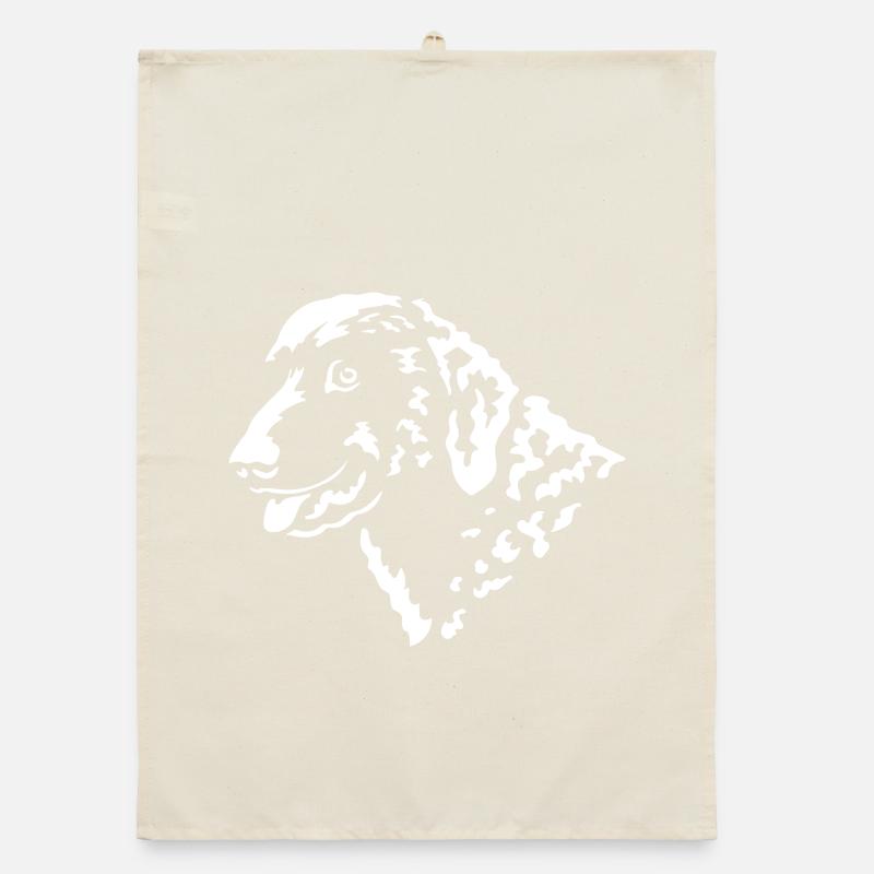 Curly-Coated Retriever Head "Black Edition" Organic dish towel