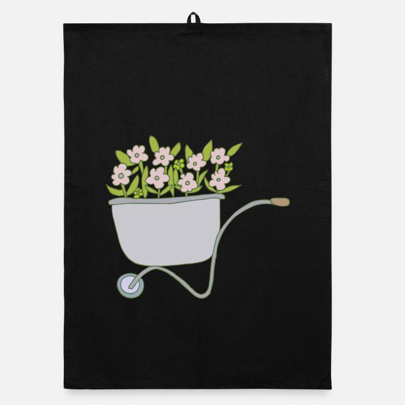 Brouettes Fleurs Torchon bio