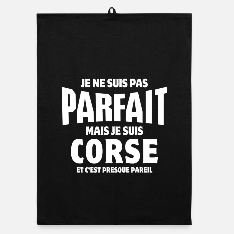 Corse, île de beauté, je suis Corse - Torchon bio - noir