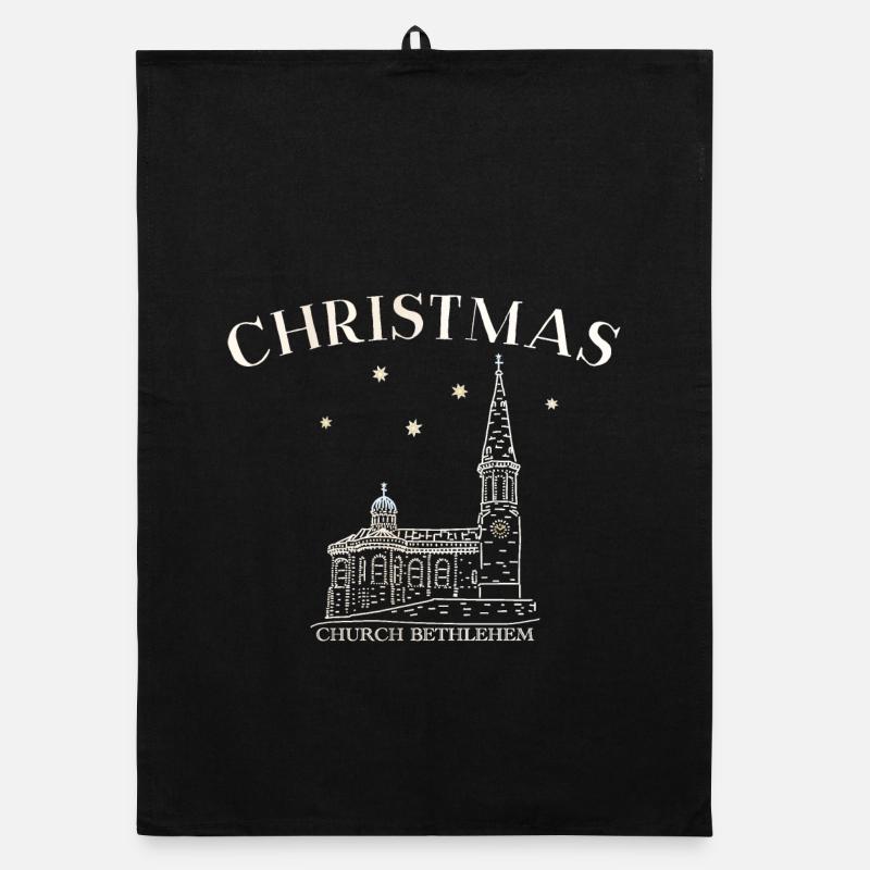 Dessin de l’église de Noël de Bethléem Torchon bio