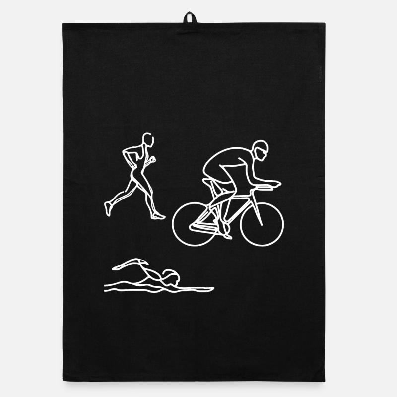 Dessin de triathlon Torchon bio